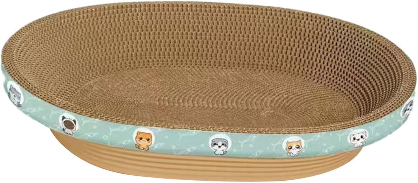 楕円形段ボール猫スクラッチベッド波形スクラッチボードトレーニングおもちゃ 猫のパターン