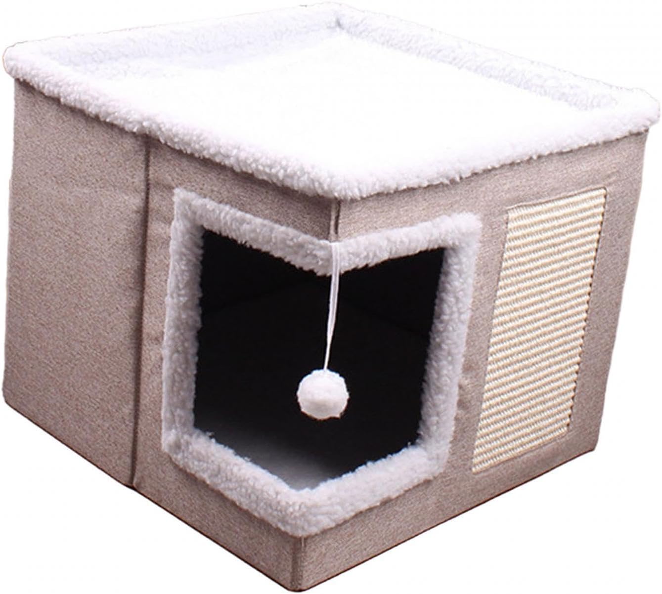 大きなキティの洞窟、ボール付きキャットハウス、屋外、ペット、キティ、屋内用の折りたたみ式キティの..