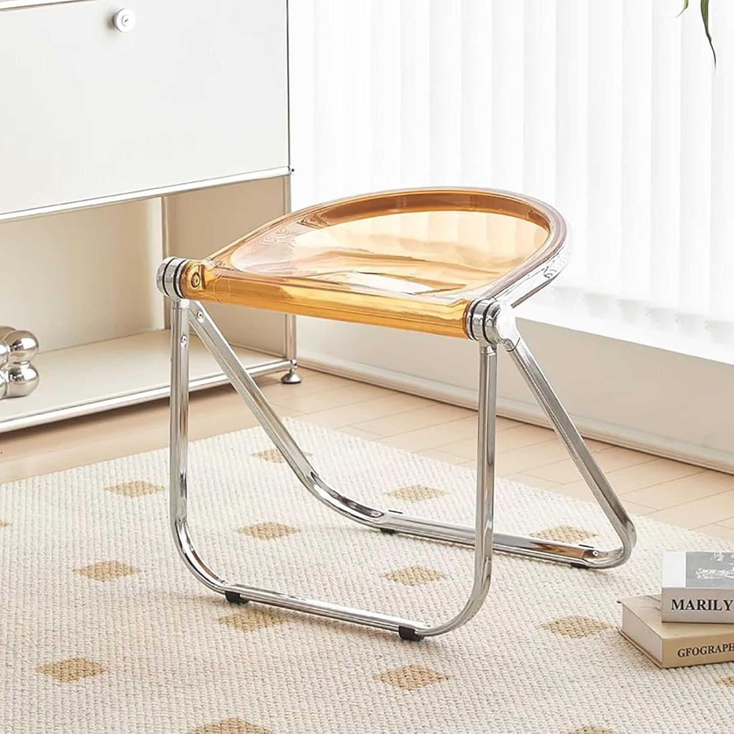 折りたたみ椅子 透明 屋内 積み重ね可能 ダイニングチェア ポータブル アクリル バースツール 折りたたみ エクストラチェア 寝室 居間