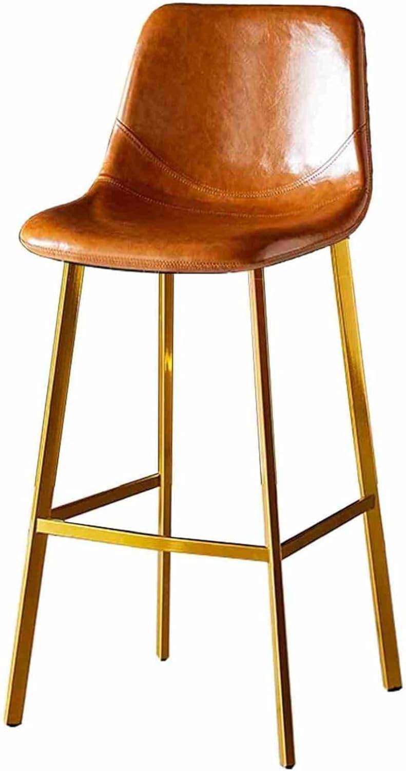 カウンターチェア バースツール PUレザー バーチェア金属製 ハイスツール ゴールドアイアンレッグ 座り..