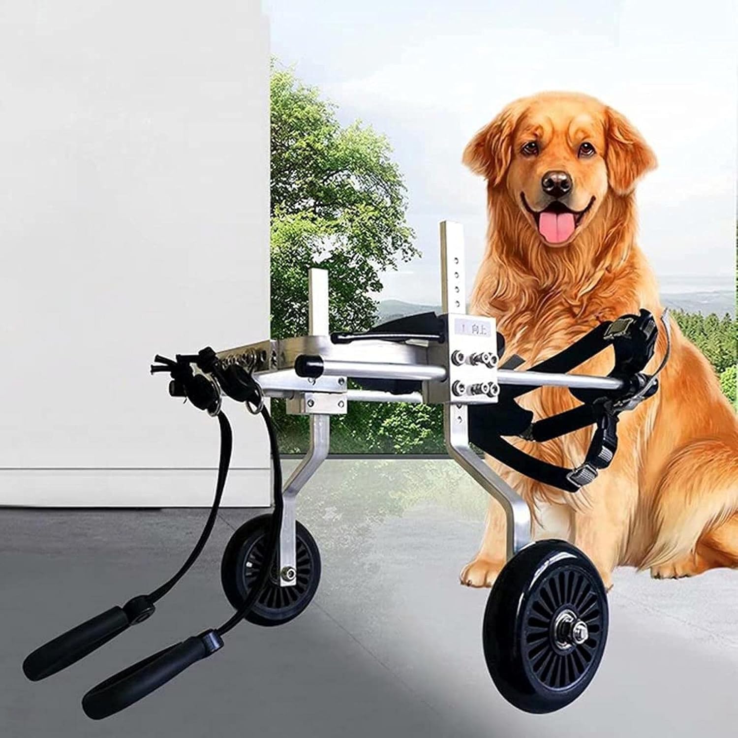 楽天GOTO funny 楽天市場店障害のある後ろ足のリハビリテーションのためのポータブル軽量犬用車椅子、完全に調節可能な犬用移動用ホイール ウォーキングホイール、X-Small