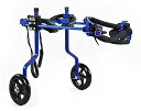 調節可能な犬用車椅子、障害のある小型犬のための後ろ足リハビリテーション 2輪犬用車椅子カートキット 自由に調整可能 後ろ足リハビリ用ペット用車椅子