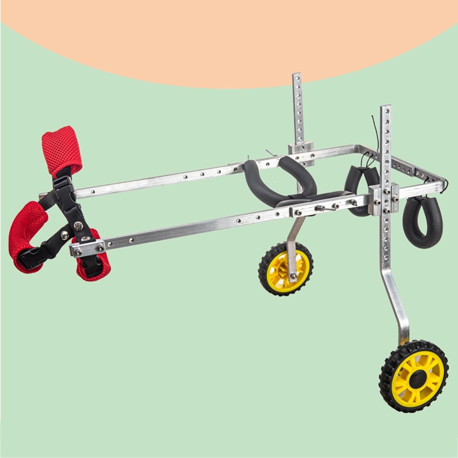 アルミペット用車椅子 調節可能な犬用車椅子 補助歩行ツール 犬用カート 犬用後脚車椅子 7つのサイズオ..