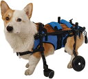 軽量ペット用車椅子 調節可能なアルミ製犬用カート 3サイズ XS、S、M 犬用車椅子 ポータブル犬用後脚車椅子