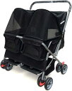 ダブル犬ベビーカーペットベビーカーのレインカバーマックスロード60キロでペット&猫ブラックパープル用の大型犬ベビーカー徒歩圏内折りたたみトラベルキャリッジ (C...