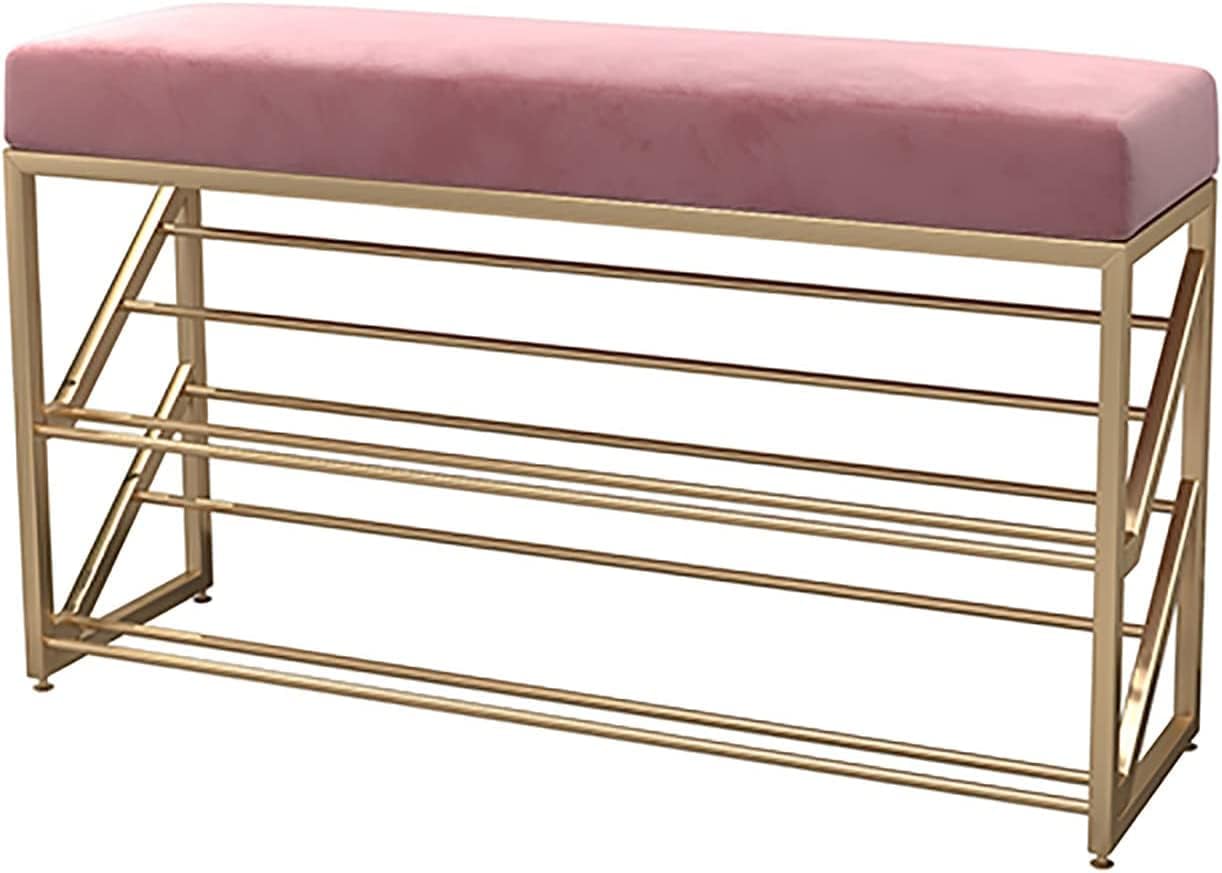 玄関靴ベンチ 収納ベンチ ベッドベンチの端 靴収納ベンチ シューズラック 収納メッシュシェルフ付き 幅..