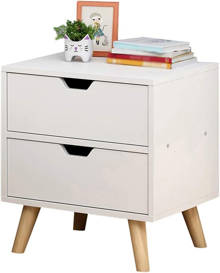 ベッドサイドテーブル ホワイト 厚みのある研究 家庭用ロッカー ベッドルーム アセンブリ ダブルポンピング 無垢材 バスルーム リビングルーム 廊下 多機能 40X30X50cm