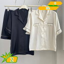パジャマ レディース 部屋着 ルームウェア メンズ セットアップ ショートパンツ 前開き 可愛い シンプル ラペル 衿付き 無地 半袖 ルームウエア 上下セット...