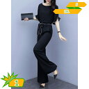 レディース パンツドレス セットアップ パンツスーツ 上下セット 無地 フレア シフォン シャツ スーツ パンツ トップス+ワイドパンツ ゆったり お呼ばれ 披露宴 謝恩会 同窓会 面接 通勤 半袖 2点セット ワイドパンツ キレイめ gotofunny