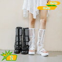 ロングブーツ レディース サマーブーツ 6cm サンダル チュール メッシュ シースルー 美脚 リゾート ブーティ 夏 カジュアル ブーツ 大人 疲れない 歩きやすい 厚底 ブーティー ウェッジヒール インヒール gotofunny