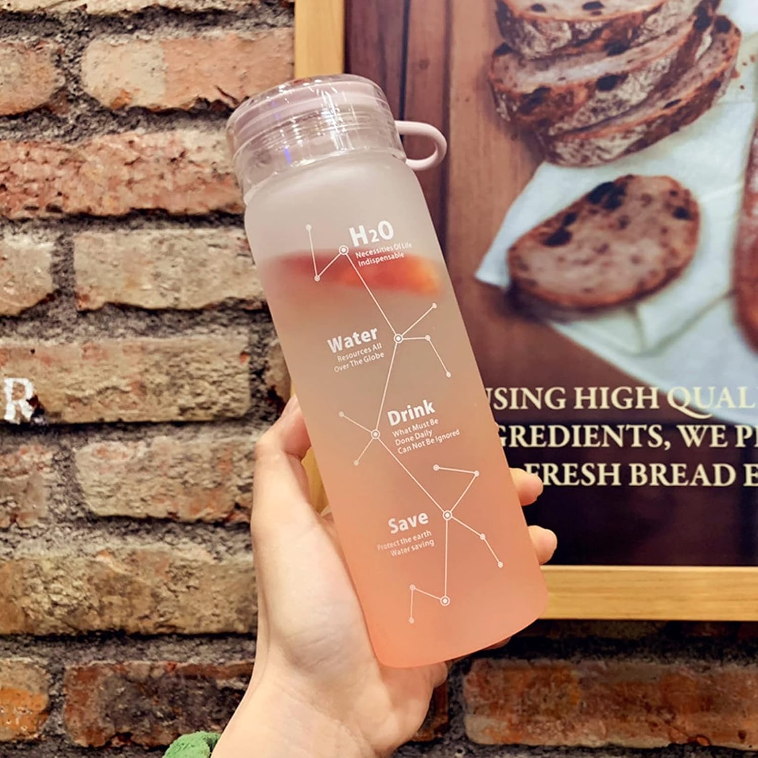 ガラス水筒 460ml クモガラス クラーデションカラー カバー付き クリアボトル 耐熱ボトル 直飲み 水分..