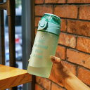 水筒 ストロー付き クリアボトル ワンタッチ 450ml 600ml グリーン クリア マット生地 耐熱ボトル 直飲み 水分補給 スポーツ 運動用 サイクリング ジョギング ヨガ ケータイ 便利 ファ