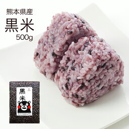 くまもとごはん 黒米 500g 熊本産 保存便利チャック付