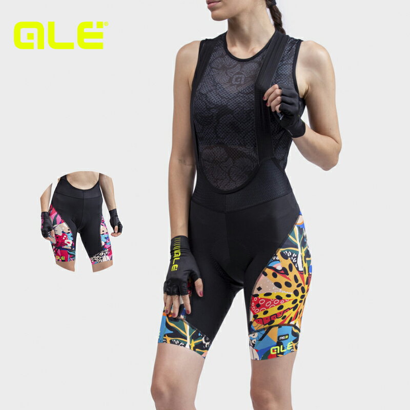【半額 50％OFF！スーパーセール】ALE(アレ)サイクルパンツ ビブショーツ 夏 レディース[UVカット 柄デ..