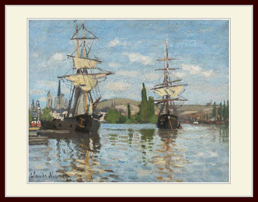 乐天商城 - モネ・「Ships Riding on the Seine at Rouen」