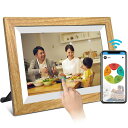 YENOCKデジタルフォトフレーム10.1インチIPS1280x800多機能WiFi32GB内蔵ストレージ人感センサータッチスクリーン音楽動画転送遠隔カレンダー付自動オンオフデジタルアルバムプレゼントにスマ…