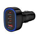 シガーソケット合計90W4ポートUSBC&USBAカーチャージャー車充電器【PD30W+QC18W急速充電】車載充電器軽量コンパクトiPhone1615141312ProMaxXSiPadSamsung