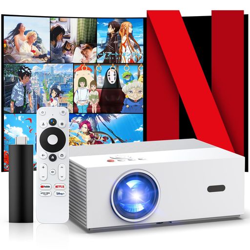 JOWLURKスマートプロジェクター家庭用【TVスティック付属でNetflix/Google対応】【令和7年月新登場!300..