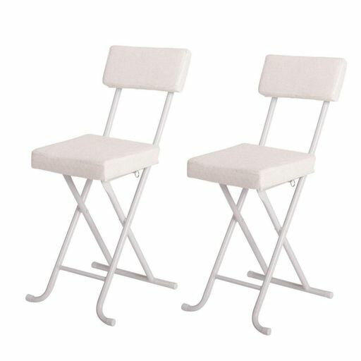 VECELO折りたたみチェアファブリックパイプ椅子[2脚セット]四角方形折り畳み背もたれ軽量持ち運び完成..