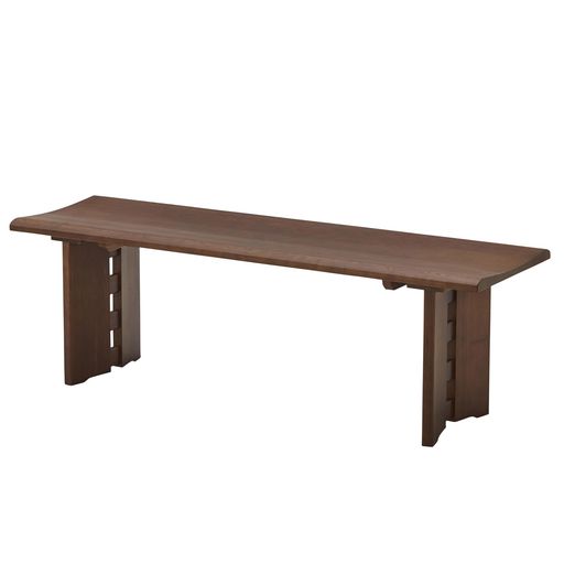 ダイニングベンチ2人掛け幅130x奥行40x高さ41cmブラウン462589