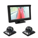 ANTION5インチモニター2個サイドカメラセットAHDIPS液晶モニター左右後方死角確認広角120°360度回転可能車載カメラ録画機能あり暗視機能搭載配線簡単...
