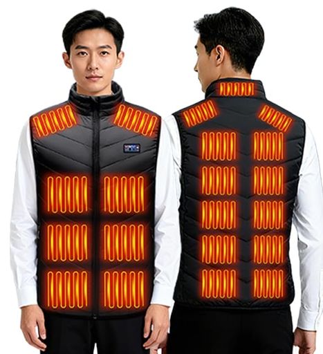[YIKTUNG]電熱ベスト21箇所発熱電熱服ヒーター防寒服冬服熱い服メンズ前後独立3段階温度調整USB加熱大きいサイズジャケットメンズ暖かい防風アウトドア防寒対策無地暖かい男女兼用冬作業…