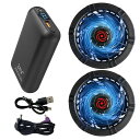 ファンバッテリーセット空調作業服用2025新登場【24V超高出力超薄型ファン】20000mAh大容量バッテリー長時間連続稼働4段階風量調節穴直径9cm作業服対応...