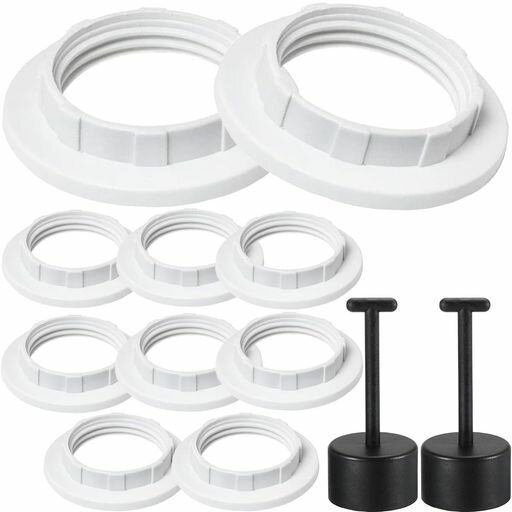 XiatiaosannランプシェードリデューサーリングE2710個、ホワイトランプシェードリングスクリューカラー..