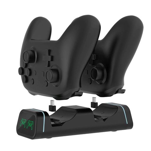 SwitchPro/P5コントローラー充電スタンド置くだけ充電Type-C対応コントローラーデュアル充電対応ゲームコンソールゲームパッドアクセサリ用LED指示ランプ付き滑り止めマット