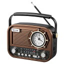 Gelielim携帯ラジオRadioFM/AM/SW短波bluetoothブルートゥースワイドFM対応高感度USB/SDカード対応大音量電池/USB充電レトロ日本語取扱説明書