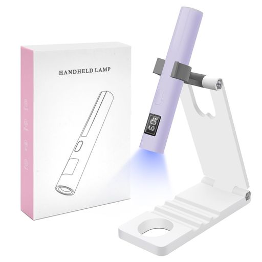 CGBEネイルライトペン型:3Wジェルネイルライトスタンド付きUVLEDライトレジン用ミニ硬化ライト2階段タ..