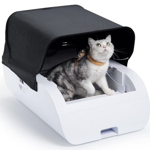 Gulcircleトイレ自動猫トイレ大型:自動清掃バッテリー内蔵センサー付きシステムトイレテント式3.5Lゴミ..