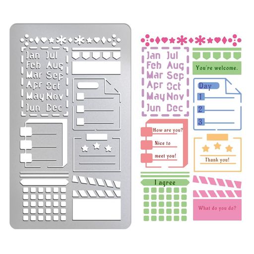 UNICRAFTALE日記グリッドパーテーションステンレススチールテンプレートフォトアルバムステンシル再利用可能カッティングダイス描画ステンシルツールテンプレー...