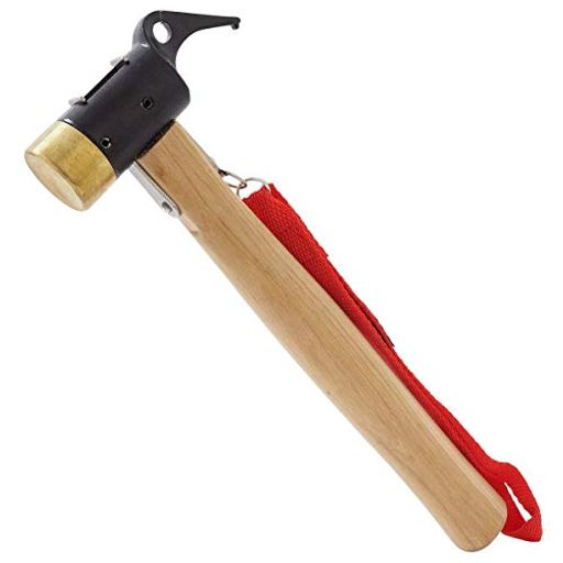 TONIWAテントハンマー銅ヘッド木製のハンドル配布収納袋テント爪キャンプ屋外ハンマー