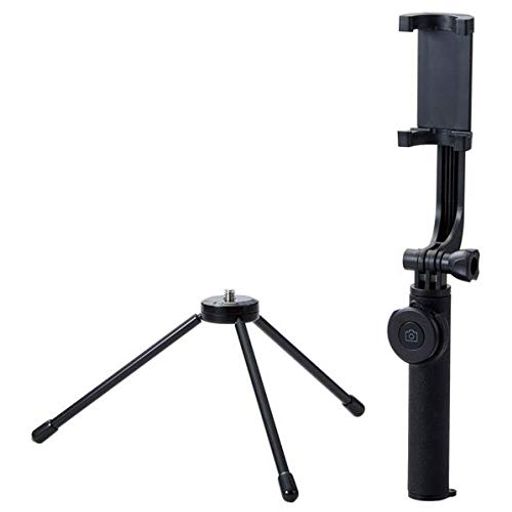 エレコム自撮り棒セルカ棒Bluetoothリモコン付三脚43cm【360°回転】ブラックP-SSBTRBK