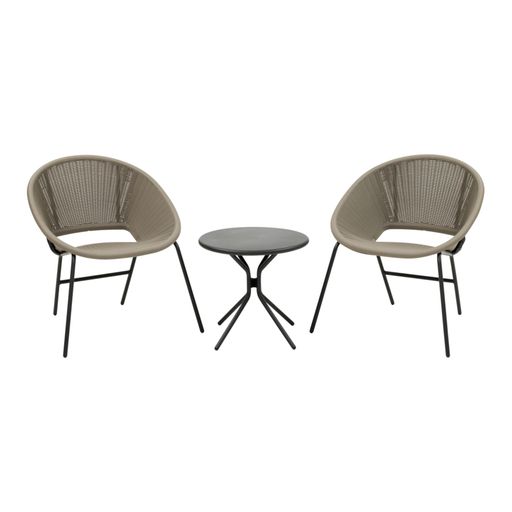 タカショーガーデンファニチャーセットEnzaテラステーブル&チェアー3点セットトープチャコールグレー屋..