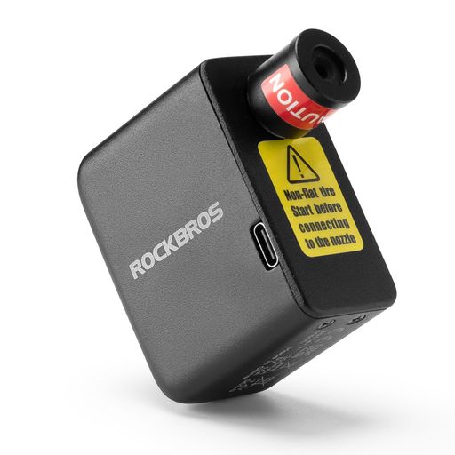 ROCKBROS自転車空気入れ電動超小型電動空気入れ携帯コンパクト最大空気圧約100PSI300mAh充電式Type-C仏..