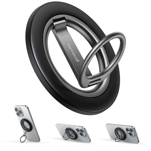 【2025二段式・縦置き】Lamicallマグセーフスマホリング:MagSafe対応リングマグネット式スマホリングホルダーmagsafeリングiphone磁石リング携帯バンカーリング横置き360度回転磁気増強