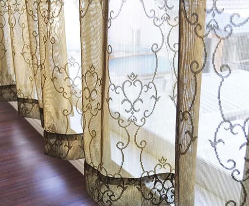 [カエイレース]ミラーレースカーテン1枚【日本製144サイズ】ラグジュアリーでエレガントなダマスク調程..