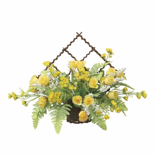 光の楽園フェイクグリーン造花壁掛けミニローズY2556A48