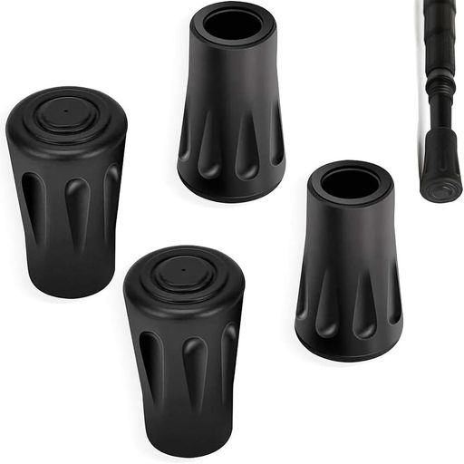 BRIIKPPトレッキングポール用ラバーキャップ4枚セット交換用端末保護滑り止め耐磨耗登山/スキー/ウォー..