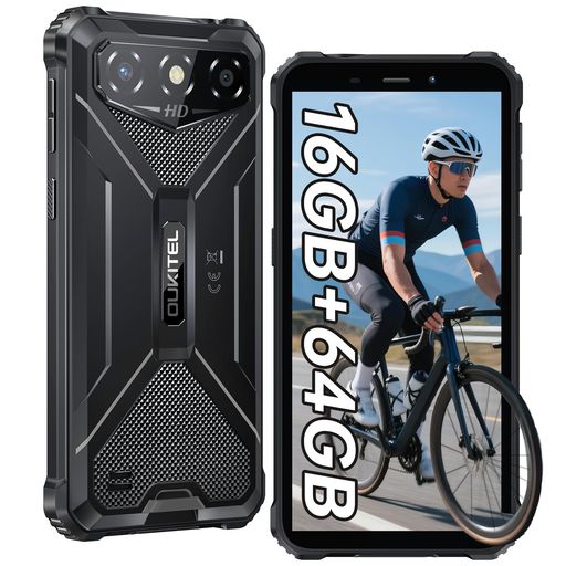 OUKITELG3防水タフネススマホ16GB+64GB/1TBSIMフリースマホ本体6インチHD+大画面薄型軽量6300mAhバッテリー急速充電Android14スマートフォンデュアルSIMOTG