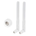 BINGFUデュアルバンドWiFi2.4GHz5GHz5.8GHz8dBiMIMORP-SMAオスホワイトアンテナ(2個パック)WiFiルーターワイヤレスネットワークカードUSBアダプターセキュリティIP