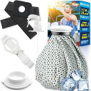 Goresonアイスバッグ氷のう氷嚢【新感覚!専門家ダブル監修】アイシングセット大口径サポーター結露なし水漏れ防止繰り返し利用(グレー-雪花柄)(4)