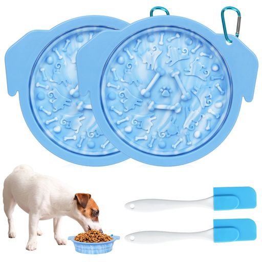 QYONLINE早食い防止犬食器ペットボウル折りたたみ式健康管理フードボウル犬猫用ボウル滑り止め付猫小型..