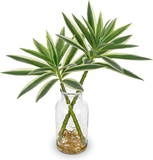 VillaComoフェイクグリーンミニユリ竹インテリアグリーン人工観葉植物花瓶付き造花エアプランツ室内簡単保养水やり不要害虫駆除不要おしゃれプレゼント(緑2本)