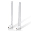 BINGFUデュアルバンドWiFi2.4GHz5GHz5.8GHz8dBiMIMORP-SMAオス白いアンテナ(2個入り)WiFiルーターワイヤレスネットワークカードUSBアダプターセキュリティIPカメラ