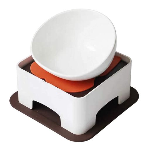 Siyoフードボウル食器台ゴムマットセットペット(ホワイト)