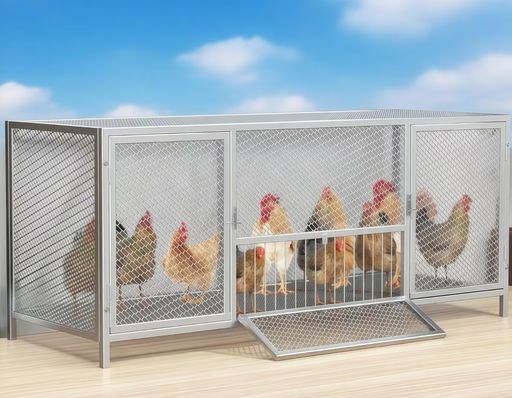 TUIYIDUO鶏ケージステンレス製のチキンコープ大型ヘンハウス150*58*62.5cm10-15羽用高密度メッシュ鶏小..