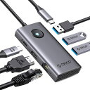 ORICOUSBCハブ6-in-13*USB3.02.5Gbpsイーサネット4K@30HzHDMI出力100WPD充電LAN変換アダプ5Gbpsデータ転送セルフパワー/バスパワー両対応